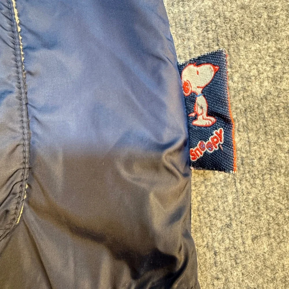 Vintage Kids Snoopy Blue Fleece Lined Vest Lightweight Boy Size XL Charlie Brown